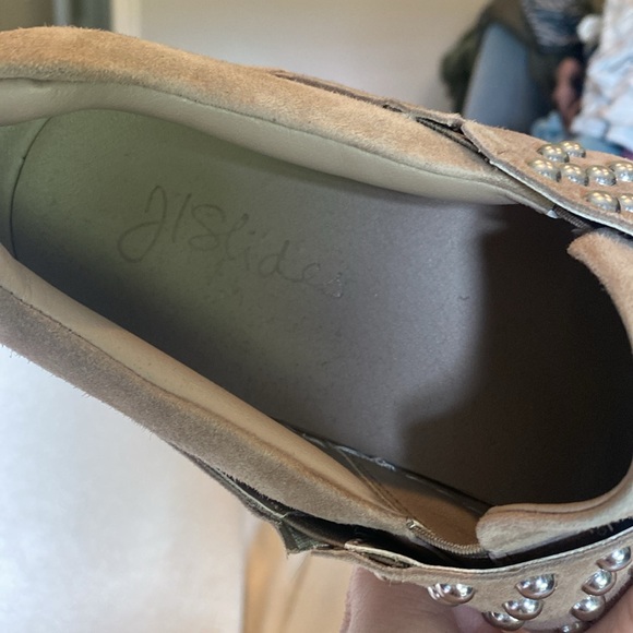 J/Slides—Silver Studded Taupe Slide - Picture 5 of 5